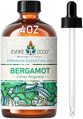 EVOKE OCCU Bergamot Essential Oil 4 Oz, Pure Bergamot Oil for Skin Massage Aromatherapy Diffuser Candle Soap Making- 4 FL Oz