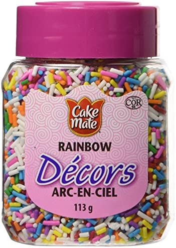 Cake Mate, Decorating with Ease, Decors Sprinkles, Rainbow, 113g